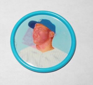 RARE 1963 Salada Junket Baseball Coin Pin #56 Mickey Mantle PRINTING ERROR
