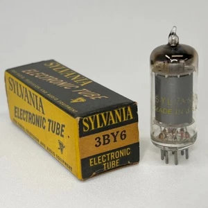 (1) Tested Sylvania 3BY6 Tube with Box Date Code CB Pentagrid Amplifier Tube (a) - Picture 1 of 3