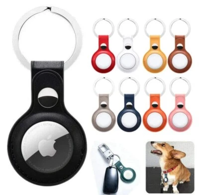 Portachiavi PER Apple AirTag custodia protettiva in Pelle Secure Holder Cover  - Immagine 1 di 4
