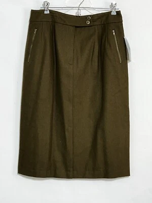 Falda Larga de Lana Harve Benard Mujer 12 Cremallera Bolsillo Abertura Trasera Nueva con Etiquetas Negocios Informal Foto 1 de 4