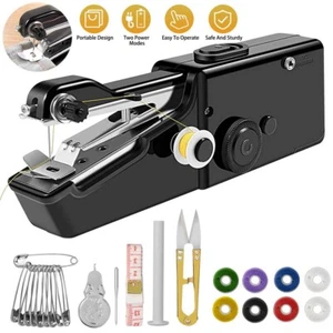 Mini DIY Portable Sewing Machine Tailor Stitch Hand-held Home Travel Cordless US - Picture 1 of 8