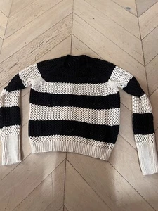 Allsaints Black And White Striped Jumper - Picture 1 of 8