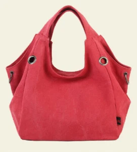 Ladies Handbag Canvas PINK- H 12" x W 9.5" x D 6" - Perfect Gift ! - Picture 1 of 4