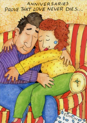 Cartão de aniversário engraçado Prove That Love Never Dies da Oatmeal Studios - Imagem 1 de 2