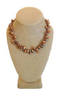 Vintage Artisan Freshwater Peanut Dyed Chocolate Genuine Pearl Necklace L16"