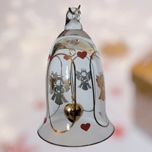Vintage 1999 Bing & Grondahl Golden Christmas Annual Crystal Bell - Picture 1 of 10
