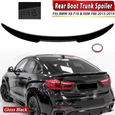 Gloss Black M4 Style Rear Trunk Spoiler Lip ABS For BMW X6 F16 X6M F86 2015-2019 Foto 1 de 4