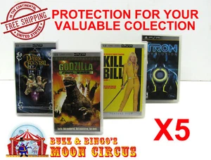 5x SONY PSP UMD VIDEO CIB CLEAR PROTECTIVE BOX PROTECTOR SLEEVE CASE - Picture 1 of 8