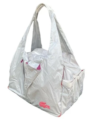 LACOSTE HANDBAG M-L Sports Bowling Bag Vintage N94 FLUO CROC 3 Light Grey NEW - Image 1 of 4