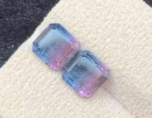 3.45 CRT Natural Faceted Tricolour Tourmaline Pair Loose Gemsforjewelry - Picture 1 of 6