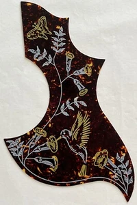 New Great - For Fit Gibson Hummingbird Guitar Pickguard Adhesive Brown Tortoise - Picture 1 of 4