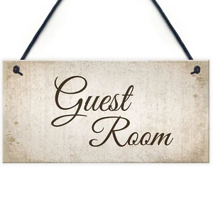 Guest Room Handmade Hanging Plaque Door Shabby Chic Sign Bedroom Home Decor - Picture 1 of 9
