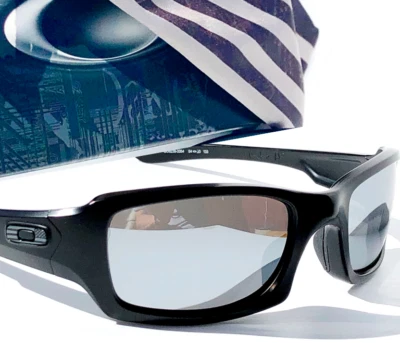 NEW* OAKLEY Fives Squared Black USA Tonal FLAG POLARIZED Galaxy Chrome Sunglass - Image 1 of 4