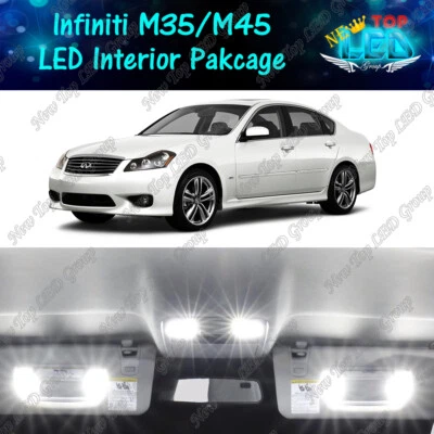 Kit de paquete de luces LED interiores blancas para Infiniti M35 M45 2006-2008 2009 2010 Foto 1 de 4