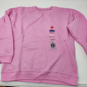 NOS Hanes Girls M 7/8 Stay clean crew neck sweatshirt pink Z1 - Picture 1 of 1