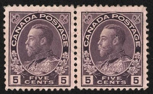 Canada Scott 112 pair Mint Limited Gum 1911-25 5c Lot QCx053 bhmstamps - Picture 1 of 2