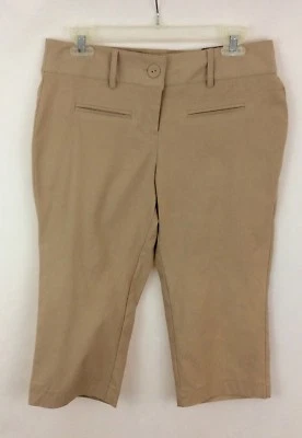 Capris para mujer Studio1940 recortado caqui beige elástico talla 6 Foto 1 de 4