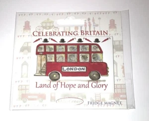 MILLY GREEN Red Double-Decker Bus Celebrating Britain REFRIGERATOR MAGNET New - Picture 1 of 1