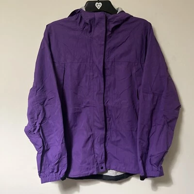L.L. Bean Jacket Womens Large Purple Misses Full Zip Hooded Windbreaker Anorak - Image 1 of 4