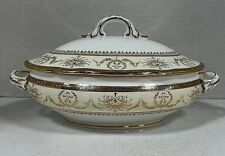 COALPORT CHINA 6093/C GOLD GILDING WITH FLORAL SWAGS COVERED VEGETABLE DISH