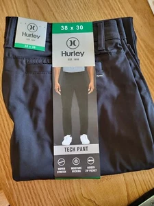 Hurley Herren Tech Hose schwarz Stretch versteckte Reißverschlusstasche 36x29 36x30 38x29 38x30 40 - Bild 1 von 6