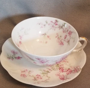 HAVILAND & CO. France Limoges, Tea Cup and Saucer Pink Roses Gold Handle, FRANCE - Picture 1 of 10