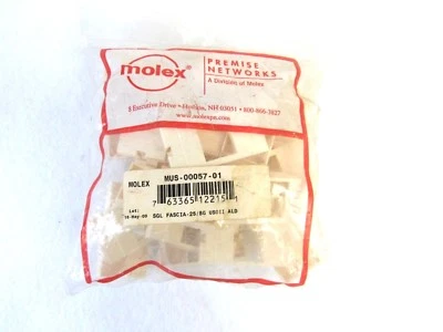 Molex (Lot of 25) Premise Networks MUS-00057-01 1 Port USO II Fascia 75-1 - Image 1 of 3