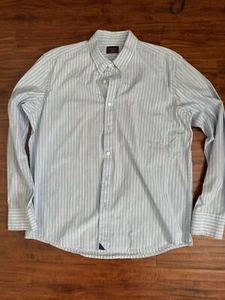 Untuckit Shirt Adult SZ L Blue White Stripe Business Formal Button Down Men - Picture 1 of 3