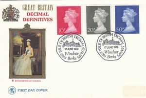 50p 20p 10p Definitive GB Wessex FDC Windsor special 1970 CLEARANCE (137726) - Picture 1 of 2