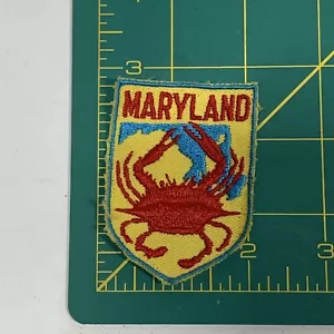 Vintage Souvenir Maryland Badge Patch, Crab, Used - Picture 1 of 2