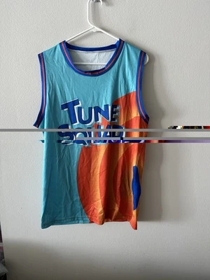 Camiseta sin mangas Tune Squad mediana para hombre azul naranja #6 baloncesto Foto 1 de 4