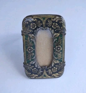 Katharina Popesco Frankreich Miniatur grün und schwarz emailliert Mini Bilderrahmen - Bild 1 von 5