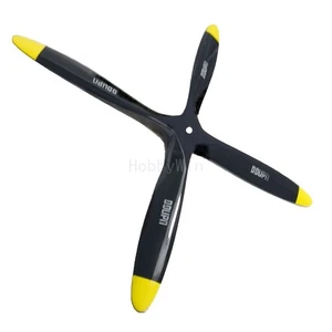 20 Zoll 4-Klingen Motor Power Holz Propeller Schwarz Abzieher 20x8 20x10 für RC Flugzeug - Bild 1 von 8