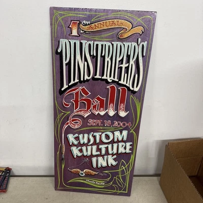 原版绘画 Kustom Kulture Ink 第 1 届年度细条纹球 J 先生签名 — 第 1/4 张图片