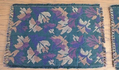 (4) NEW Heavy Woven Fall Foliage Reversible Placemats W. C. DESIGNS 100% Cotton - Image 1 of 4