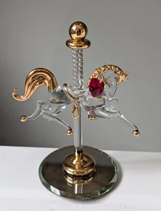 Glas Baron 4" Kunst Glas Karussell Pferd Figur Vintage - Bild 1 von 3