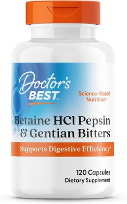 Betaine HCI Pepsin & Gentian Bitters, Digestive Enzymes for Protein Breakdown - Image 1 of 4