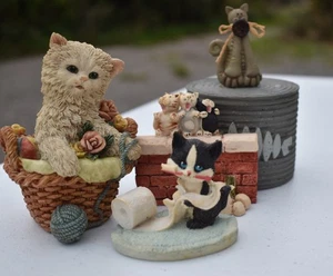 Vintage Cat Figurines & Trinket Box Job Lot x4 Including Peter Fagan - Picture 1 of 24