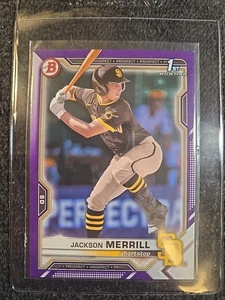 2021 JACKSON MERRiLL (RC) *244/250* 1st Bowman Draft #BD-119 Purple ~1stB - Picture 1 of 11
