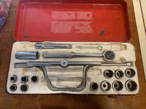 Vintage 1/2" Drive Ratchet SAE Hand Socket Set (CR-Mo) Japan Tools w Sliding T - Picture 1 of 8