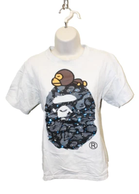 ОКРАШЕННАЯ Bape A Bathing Ape Большая Голова Камуфляжная Детская Спальная Рубашка Milo Размер Small - Изображение 1 из 4