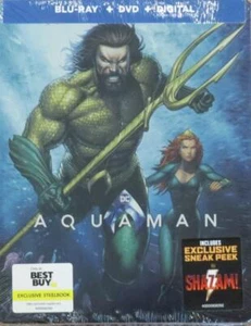 AQUAMAN BLURAY STEELBOOK NEW - Picture 1 of 1