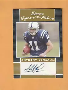 Anthony Gonzalez Indianapolis Colts AUTO 2007 Bowman /50 Ohio State Buckeyes 2V - Picture 1 of 2