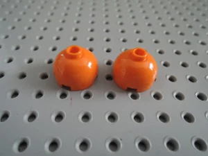 Lego 2 x Tappo Pietra Tonda Cupola Top 553 Arancione - Foto 1 di 1