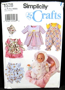 Baby Dolls Dress Romper Clothes S M L 12" - 22" Pattern Simplicity 8528 Uncut - Picture 1 of 4