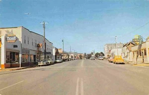 Street Scene Cars Rexall Drug Store Gold Beach Oregon 1950s postcard - Picture 1 of 2