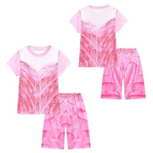 NEW Kids Wicked Glinda Pyjamas Set Cosplay Short sleeve T-shirt+Shorts sleepwear - Picture 1 of 12