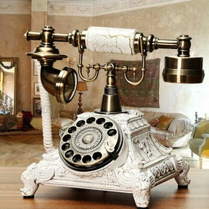 Vintage Antique European Style Old Fashioned Rotary Dial Phone Handset Telephone - Picture 1 of 7