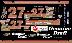 #27 Calcomanías oxidadas Wallace Miller Geniune Draft Pontiac 1990 escala 1/18 - Imagen 1 de 2
