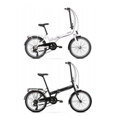 20 Zoll Romet Klappfahrrad 6-Gang Kettenschaltung Stahlrahmen Schwarz oder Weiss - Bild 1 von 3
